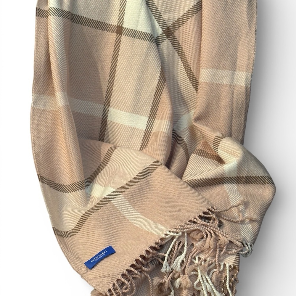 Blue Label Crestridge Wool Blend Scarf with Fringe